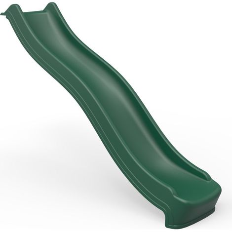 Rebo 8ft (220cm) Universal Children’s Plastic Garden Kids Wave Slide - Dark Green