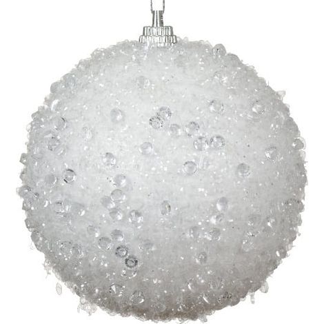 Boule de Noël en mousse 8 cm Blanc pailleté Noël (1/2)