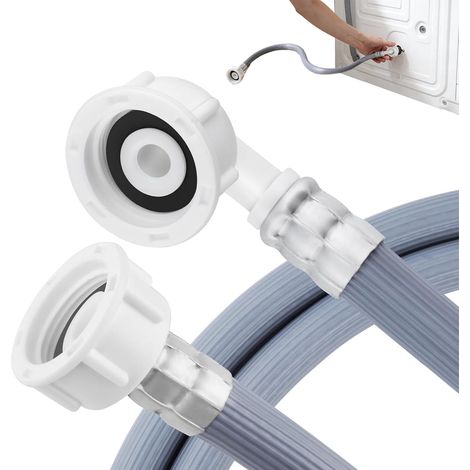 Tuyau Machine a Lave, Tuyau d'alimentation pour machine à laver et lave, 3/4 Pouce Tuyau D'arrivée D'eau Rallonge Eau 1 m 20 BAR, Flexible d'alimentation pour machine à laver, Utilisation Universelle (1/5)
