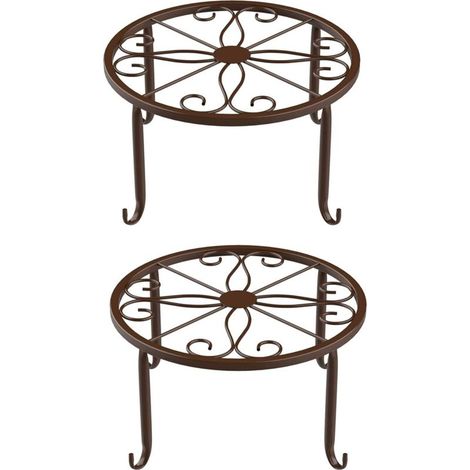 2 Pièces Support Pot Fleur en Métal, Stand de Fleurs Stand de Plantes, Trépied pour Plantes en Métal, Convient pour Les Bureaux et Les Balcons, Peut être Utilisé pour Placer des Pots Fleurs(Bronze)
