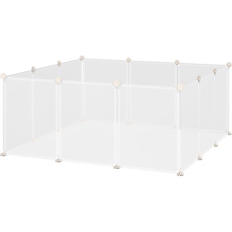Freilaufgehege Diy Gittergehege Kleine Haustiere 12 Platten Innenbereich Weiß 105X105X45Cm