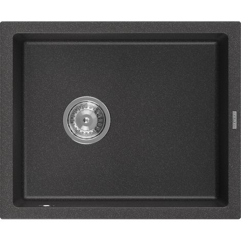 Mexen Pedro 1-Becken-Granit-Spüle 560 x 460 mm, Schwarz gesprenkelt - 6508561000-76