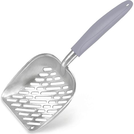 Pelle à Litière Antiadhésive pour Chat, Pelle à Litière De Bout en Bout Entièrement en Métal, Aluminium De Qualité Industrielle (1/4)