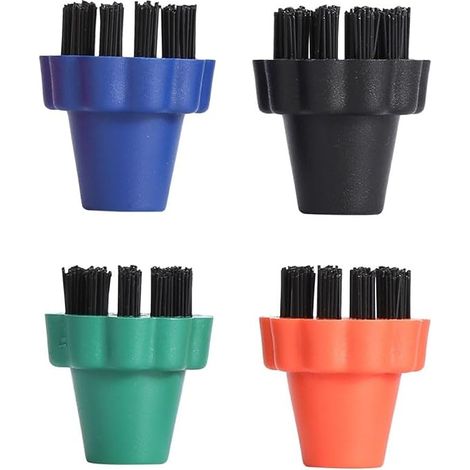 [Spazzole per la pulizia a vapore] Set di 4 spazzole con setole in nylon colorate per Vaporetto e Lecoaspira - Compatibili con diversi modelli, pulizia efficace, colori igienici (4 pezzi, dimensioni c (1/4)