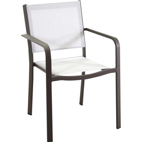 Sedia da Giardino 55x61xh84,5 cm in Alluminio e Texilene El Paso Marrone (1/3)