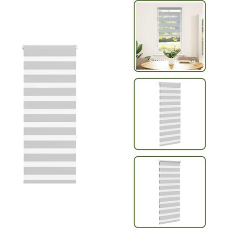 Zebrarollo Hellgrau 65x150 cm Stoffbreite 60,9 cm Polyester - Zebra-Jalousie - Zebra-Jalousien - Zebra-Rollo - Doppelrollo (1/5)