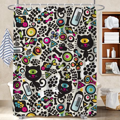 Rideau douche imperméable polyester 180x180 design cache baignoire pour une déco moderne (1/5)