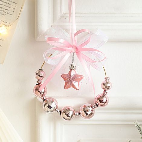 Guirlande De Noël Pour Porte Et Voiture - Boules De Noël Et Nœud En Plastique - Décoration D'ambiance Arbre De Noël - 1 Pièce (1/5)