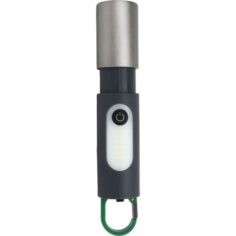 Lampe torche d'extérieur avec zoom télescopique, rechargeable par USB, 4 modes d'éclairage, ultra-lumineuse et crochet de suspension pour le camping. (1/5)