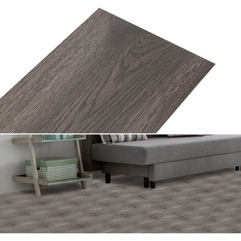 TolleTour Suelo vinílico de PVC autoadhesivo roble oscuro, 7 lamas, 1 m², para despacho, salón y pasillo