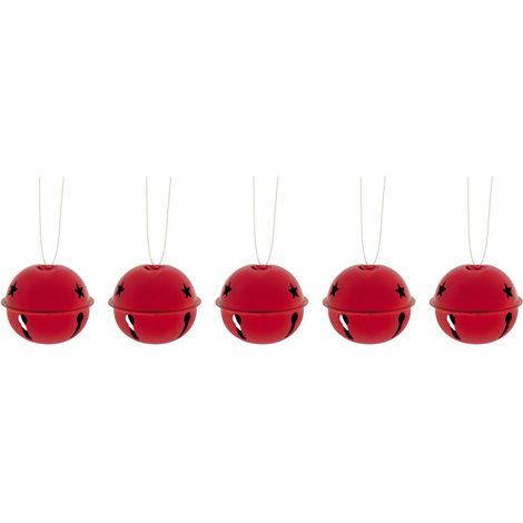 Set di 5 campane in metallo d.5cm rosso - Atmosphera créateur d'intérieur (1/2)