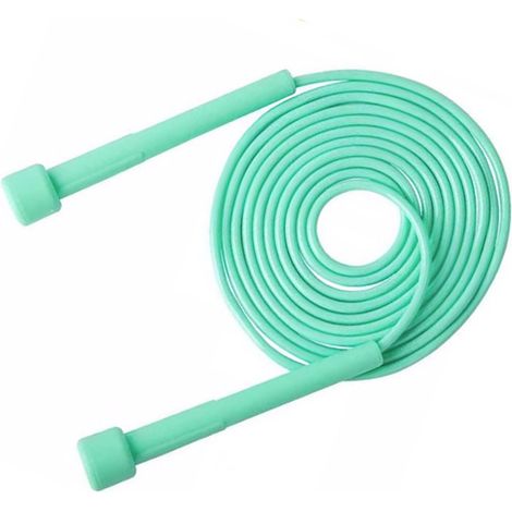 Corde à sauter ajustable pour l'entraînement et la remise en forme, pour hommes, femmes et enfants, corde à sauter rapide pour l'exercice, verte (1/5)