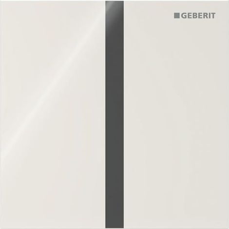 Geberit Typ 40 Urinalsteuerung mit elektr. Spülauslösung, Batteriebetrieb, Abdeckplatte eckig, Sandgrau, Glas glänzend (1/5)