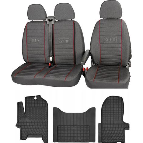 Ensemble de housses et tapis sur mesure IVECO DAILY III 1999-2014 – Housses en tissu épais – Tapis en caoutchouc renforcé – Installation facile