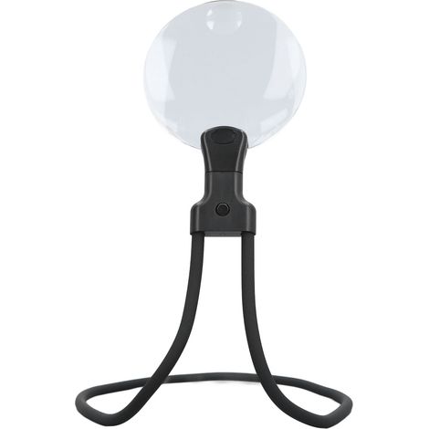 Loupe de cou flexible 3X/10X, ronde, à col de cygne, pour la réparation et la couture, noire (1/5)
