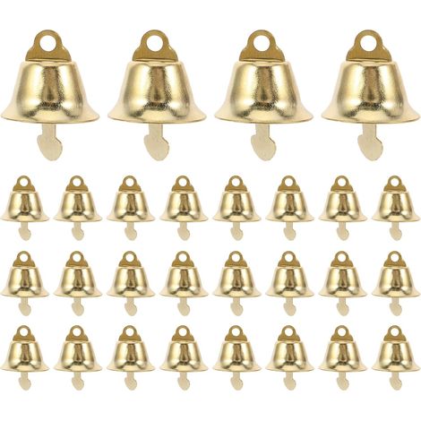 120pièces Mini Pendentifs Cloche de Noël Suspendre Décoration Soi-même Dorée (1/5)