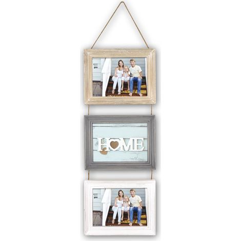 ZEP TY3857 Lavigny - Cornice portafoto in Legno Beige/Bianco/Grigio, 13 x 18 cm (1/2)