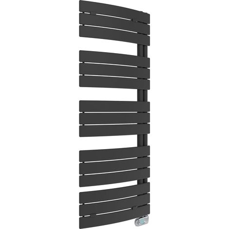 Elektrodesignheizkörper E-Salzburg, mattschwarz, gebogen 138 x 55 cm
