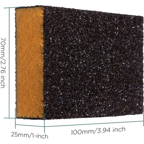 Lot de 2, Blocs de Ponçage à la Main Grossière, Papier de Verre Éponge Humide et sèche, Cube de Sable Flexible, Tampons de Polissage en Mousse, Marron (1/5)