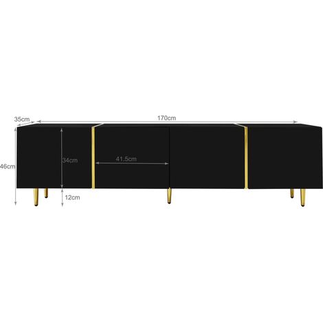 Meuble TV et table basse modernes noirs haute brillance (1/5)