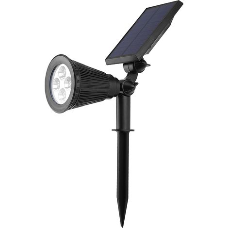 Lampe Solaire Extérieure 4LED - Luminaire Jardin IP65 ABS - Éclairage Allée Pelouse - Blanc 2W (1/5)