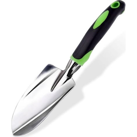Pelle jardinage Truelle de jardin Poignée ergonomique en caoutchouc antidérapant, transplantation, désherbage, déplacement et lissage du sol (1/4)