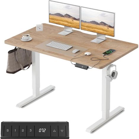 FEZIBO Schreibtisch Elektrisch Höhenverstellbar 100x60 cm Steh-Sitz Tisch (1/5)