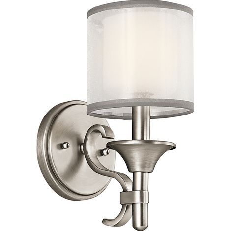 Applique Contemporanea Lacey Acciaio Peltro Antico Tessuto 1 Luce E14 (1/4)