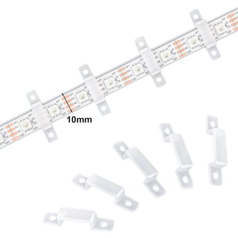 LED-Streifenclip – Montagehalterung – Streifenbefestigung – Schraubenlos – 10 mm breit – Transparent (1/2)