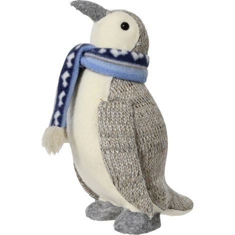 Decoris Dekofigur Pinguin 16 x 17 x 26 cm beige Figur