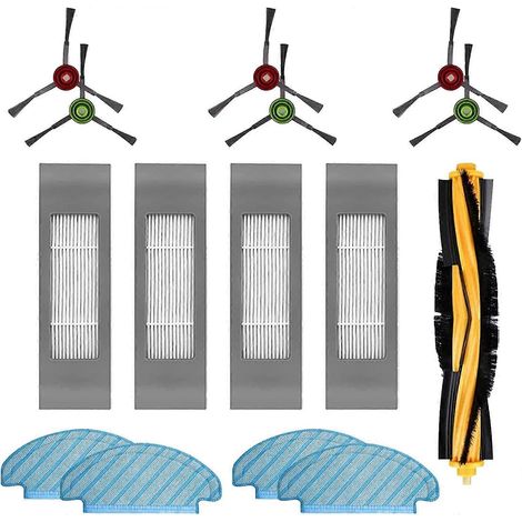 Filterbürsten-Ersatztuch-Zubehr-Set für Ecovacs Deebot Ozmo T8 Aivi T8Max N8 Pro N8 Pro+ T9 T9+ Roboter-Staubsauger (15 Stck) WWLAITRADINGSARL