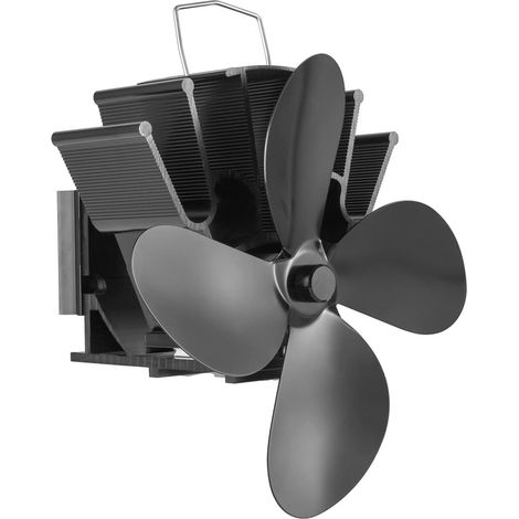4 Pales Ventilateur Cheminée,Amélioration Ventilateur Poele à Bois Magétique, Ventilateur de Poele Silencieux Alimenté par Chaleur pour Cheminée Tuyau/Pellet/Poêle à Gaz