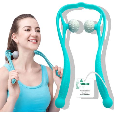 Masajeador con bolas para espalda, cuello, piernas, cuerpo, shiatsu, cuello, espalda, manual