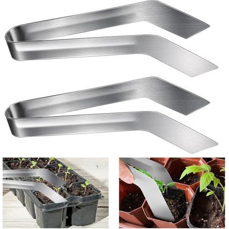 2pcs 22cm Pince à Repiquer Les Semis en Acier Inoxydable, Outil de Repiquage Facile avec Embouts Antidérapants, pour Réduire Les Dommages Aux Racines (1/5)