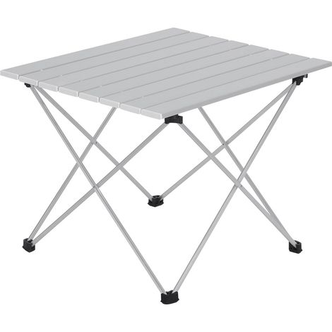 Table de Camping Pliante en Aluminium,Table de Voyage léger et Portable, Table Pliable pour Le Pique-Nique, la Plage, Pique-Nique, Le Barbecue, 56x46x40cm, Argent (1/5)