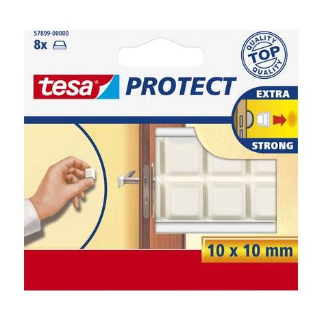 Tampons de protection Tesa® tesa 57899-00000-01 (L x l) 10 mm x 10 mm blanc 8 pc(s) W044291 (1/3)