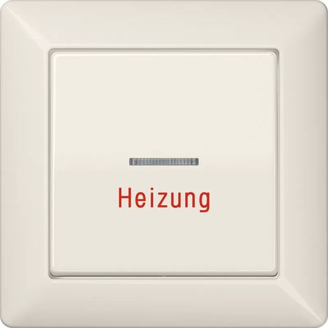 Jung Wippe 1fach, Aufschrift "Heizung", mit Lichtleiter, mit integriertem Rahmen, Duroplast, Serie AS, weiß AS 590 H
