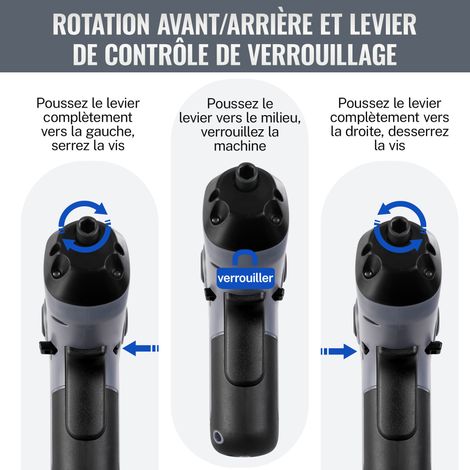 Workpro – Perceuse-visseuse sans fil 3,6V 6Nm – Batterie 2000 mAh avec charge rapide Type-C – 21 embouts et barre d'extension – Lumières LED intégrées — vue 4