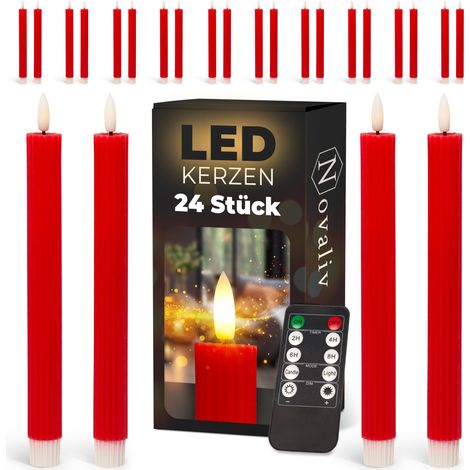 24x Novaliv LED-Kerze  ECHTWACHS geripptkerzen (1/5)