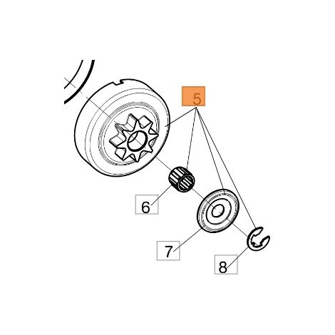 Campana de embrague para motosierras modelos GST250 50290187A OLEOMAC