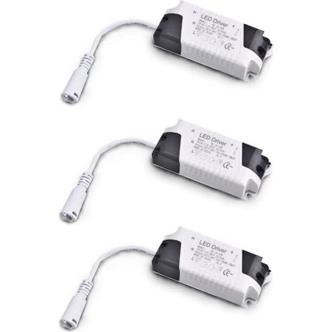 Vtizikl Lot de 3 transformateurs de commande CC  18-24 W, entrée multitension 85-265 V CA 50/60 Hz, sortie 36-72 V CC 240-260 mA. Convient pour le remplacement des spots encastrés et autres dispositif (1/4)