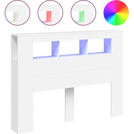 Maison Exclusive - Testiera LED Bianca 140x18,5x103,5 cm Legno Multistrato