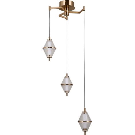 Lámpara colgante LED Fuente color oro ALU italux PND-34395-3-HBR (1/4)
