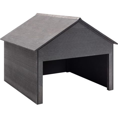 Garage pour tondeuse à gazon gris 80x80x70 cm WPC