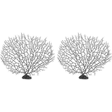 Lot de 2 plantes aquatiques artificielles pour aquarium, décoration, aménagement paysager, simulant un arbre à coraux (1/5)