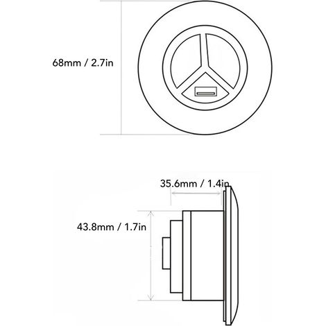 Ortviai Télécommande électrique pour canapé releveur avec port USB 5 V – interrupteur 5 A, câble 4 brins 22 AWG, ABS (1/4)