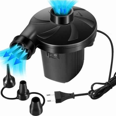 Pompe à air électrique - Gonfleur et dégonfleur électrique 220W 2 en 1 avec 3 buses amovibles pour matelas gonflable, oreiller, lit, bateau, anneau de bain (1/5)