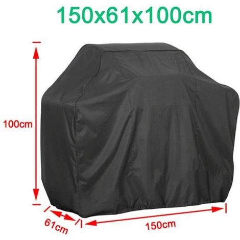 Taille150x61x100cmHoussedeprotectionpourBarbecue,accessoiresd'extérieurpourBarbecue,housseétancheàlapoussière,prot (1/4)