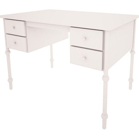 Bureau enfant 4 tiroirs blanc – Panneaux MDF stratifiés – Dimensions 113 x 65 x 75 cm – Système de fermeture silencieuse (1/5)
