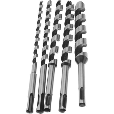 Lot de 5 forets hélicoïdaux Plus 230 mm – Diamètres 6/10/14/18/20 mm – Pour perçage précis du bois dur